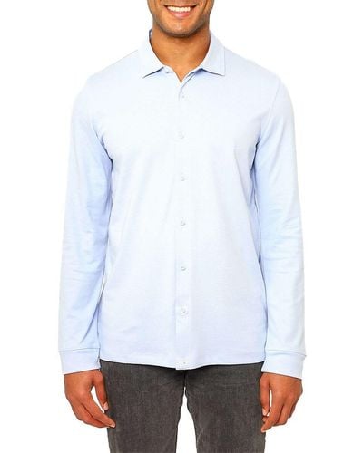 VELLAPAIS Solid Button Down Shirt - White