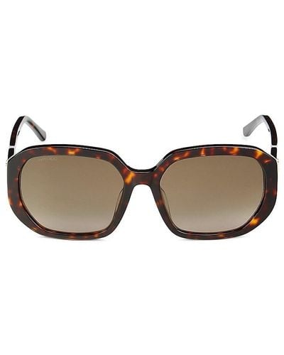 Jimmy Choo Karly 57Mm Geometric Sunglasses - Brown