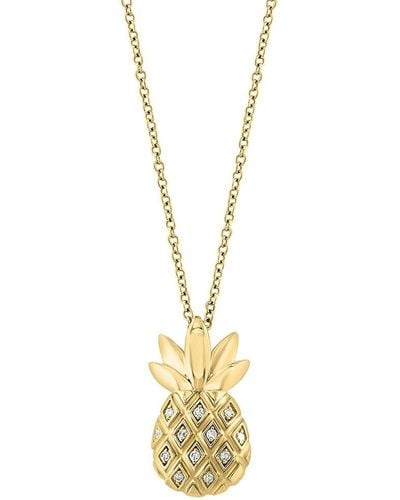 Effy 14k Yellow Gold & 0.06 Tcw Diamond Pineapple Necklace/18'' - Metallic