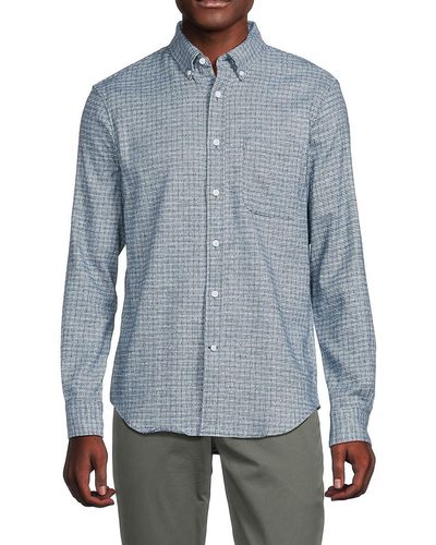 Club Monaco Slim Fit Checked Shirt - Blue