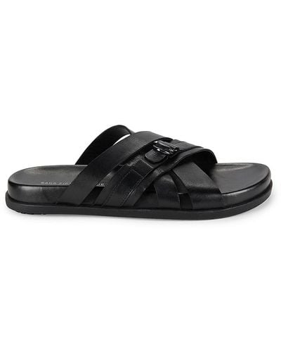 Saks Fifth Avenue Baker Leather Sandals - Black