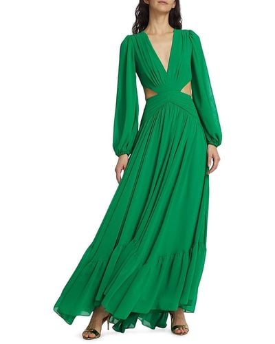 PATBO Cutout A Line Gown - Green