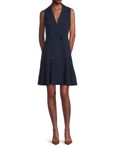 DKNY Double Breasted Blazer Style A Line Dress - Blue