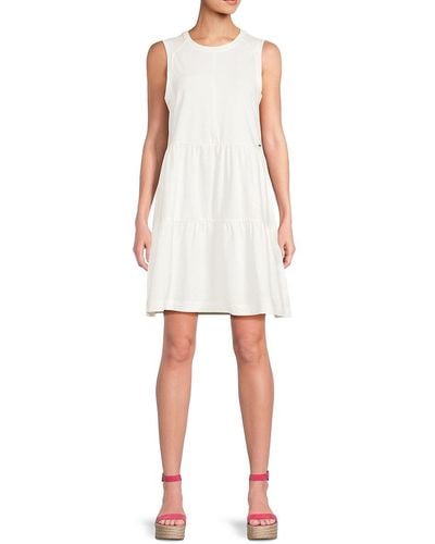 DKNY Sleeveless Mini Dress - White
