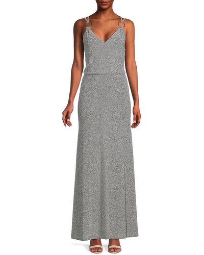 Calvin Klein Shimmer Maxi Dress - Gray
