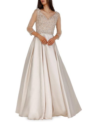 Terani Prom Embellished Satin Ball Gown - Natural