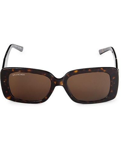 Balenciaga 52mm Rectangle Sunglasses - Brown