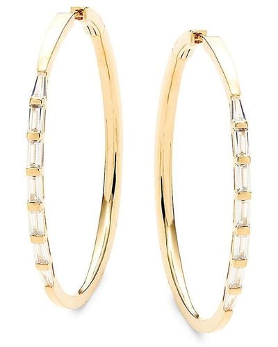 Adriana Orsini 18K Goldplated & Cubic Zirconia Stacked Taper Hoop Earrings - Metallic