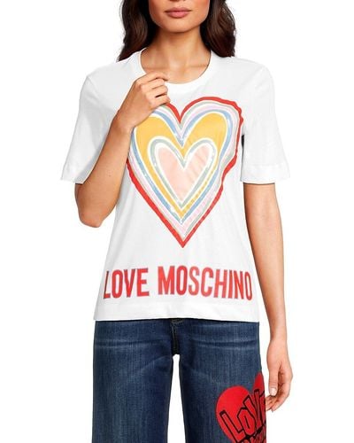Love Moschino Heart Logo Graphic Tee - White