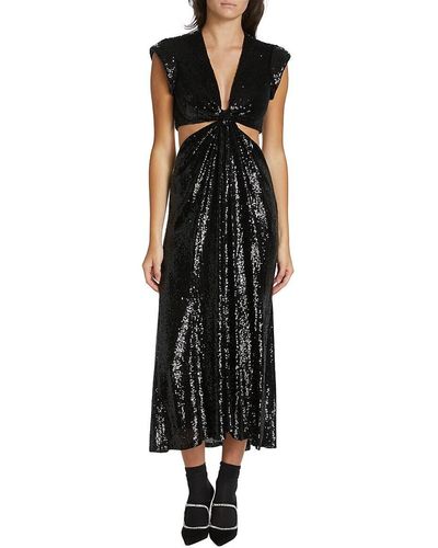A.L.C. Alexis Cutout Sequined Tulle Midi Dress - Black