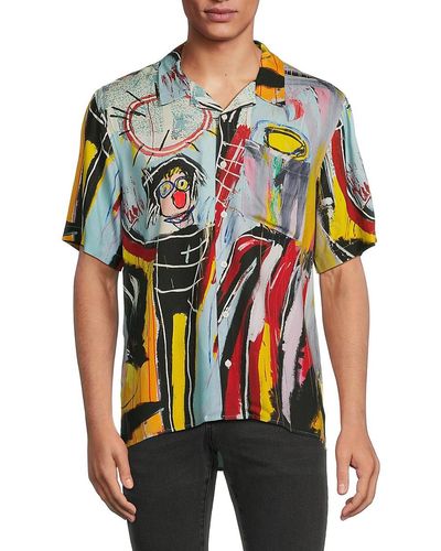 Neuw 'Basquiat Abstract Camp Shirt - Blue