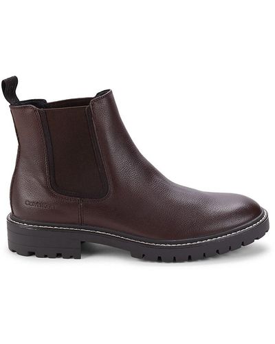 Calvin Klein Leather Chelsea Boots - Brown