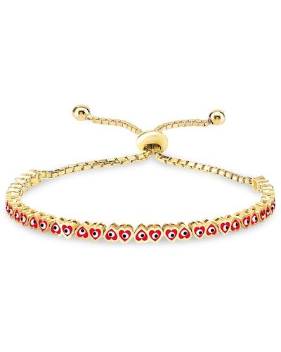 Gabi Rielle 14k Gold Vermeil & Heart-cut Evil Eye Bracelet - White