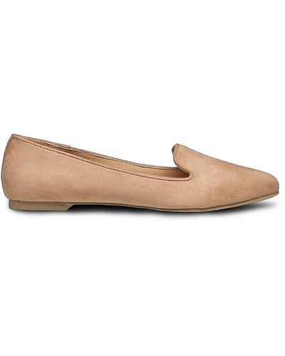 French Connection Delilah Faux Suede Smoking Slippers - Natural