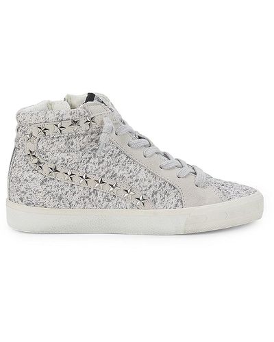 Vintage Havana Asmus Calf Hair Fur Star Trainers - Grey