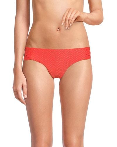 Trina Turk Metallic Bikini Bottom - Red