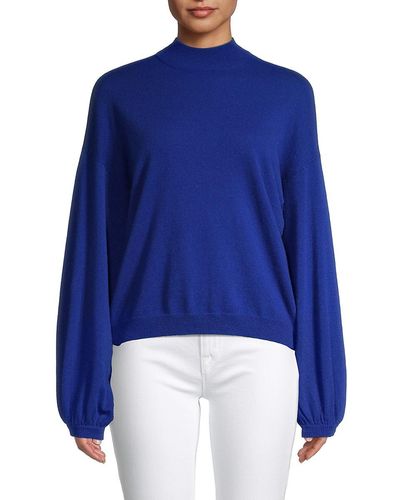 Autumn Cashmere 'Puff-Sleeve Cashmere Sweater - Blue