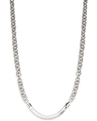 Sterling Forever Marzia Curved Bar Chain Necklace - White