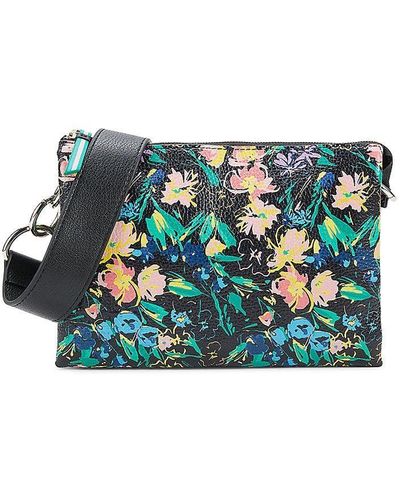 Ted Baker Parcey Floral Leather Crossbody Bag in Green
