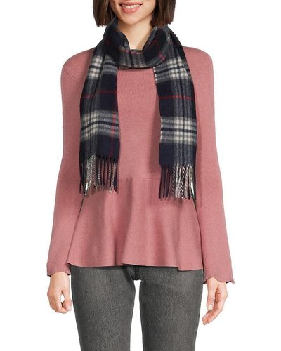 Fraas Plaid Cashmere Scarf - Red