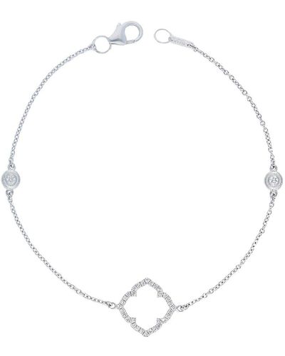 Nephora 14K & Diamonds Curvy Open Clover Bracelet - White
