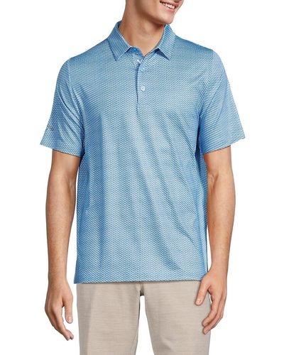 Callaway Apparel Patterned Polo - Blue