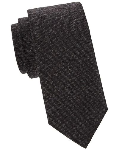 Eton Textured Wool Blend Tie - Black