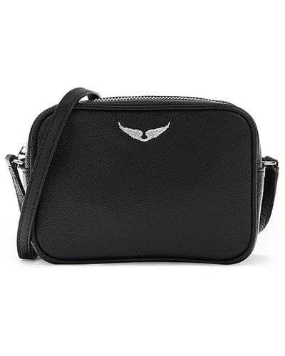 Zadig & Voltaire Boxy Wings Leather Shoulder Bag - Black