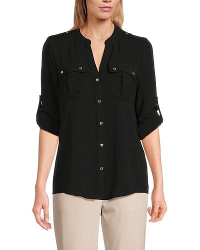 Calvin Klein Shoulder Tab Shirt - Black