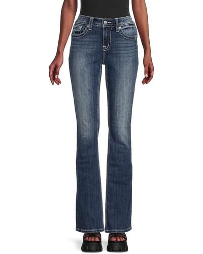 Miss Me Mid Rise Dark Wash Bootcut Jeans - Blue
