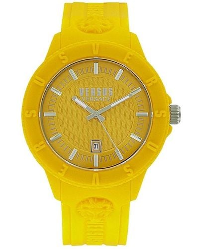 Versus Tokyo R 43mm Stainless Steel & Silicone Strap Watch - Yellow