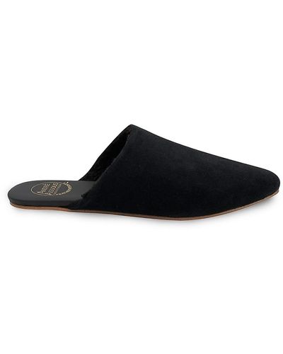 Andre Assous Tiana Point Toe Suede Mules - Black