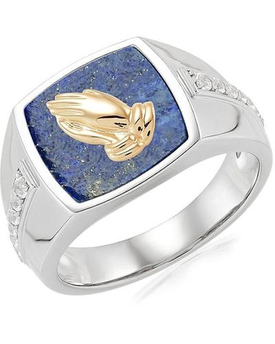 Saks Fifth Avenue Saks Fifth Avenue Sterling Silver, 14k Yellow Gold, Sapphire & Lapis Ring - Blue