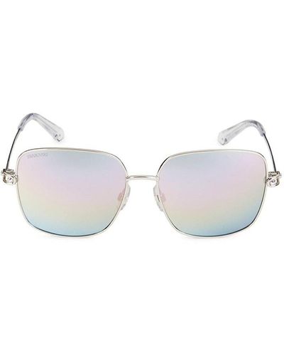 Swarovski 59mm Square Sunglasses - White