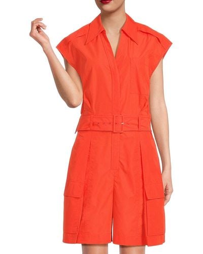 3.1 Phillip Lim Belted Utility Playsuit - Red