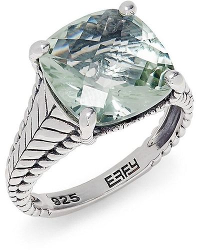 Effy Sterling Silver & Green Amethyst Ring - Gray