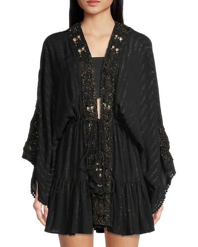 Ramy Brook Miriam Tie Front Cover Up Dress - Black