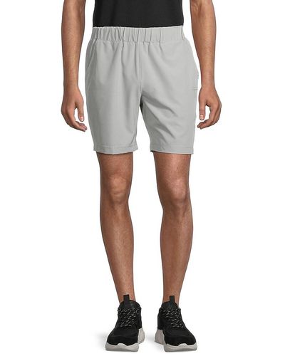 Tahari Solid-Hued Pull-On Shorts - Grey