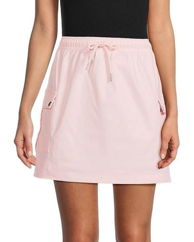 emmie rose Drawstring Cargo Mini Skirt - Pink