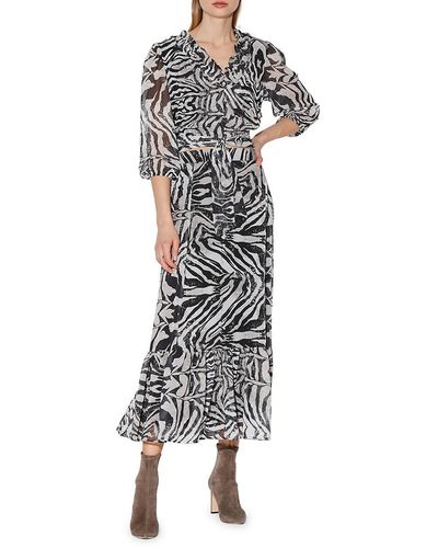 Walter Baker Zebra Batik Hilani Midi Skirt - Multicolour