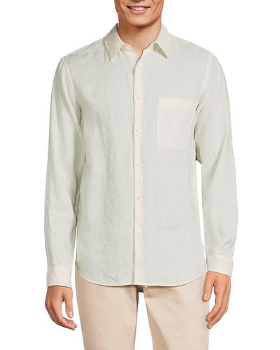Theory Irving Solid Linen Shirt - Brown