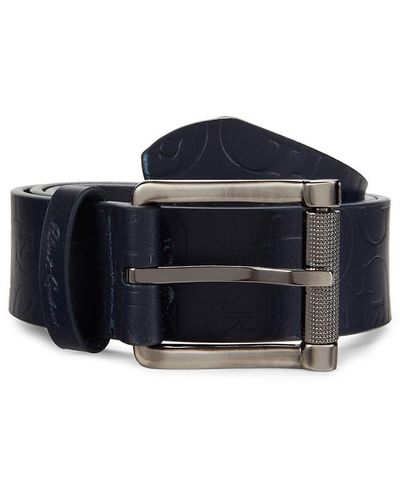 Robert Graham Embossed Leather Belt - Blue