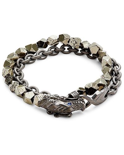 Legend Rhodium Coated Metallic John Hardy Bracelets for Men | Lyst
