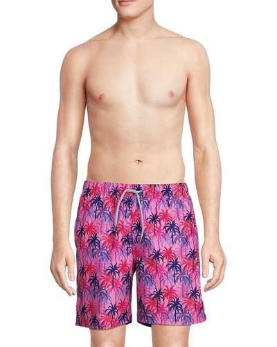 Tailorbyrd Palm Tree Swim Shorts - Purple
