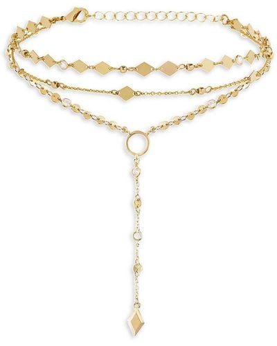 Ettika Diamond In The Desert 18k Goldplated & Cubic Zirconia Multi Strand Necklace - Multicolor