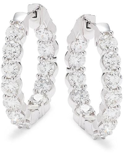 Saks Fifth Avenue 14k White Gold & 3 Tcw Lab Grown Diamond Hoop Earrings