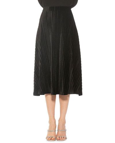 Reno asymmetrical velvet midi skirt