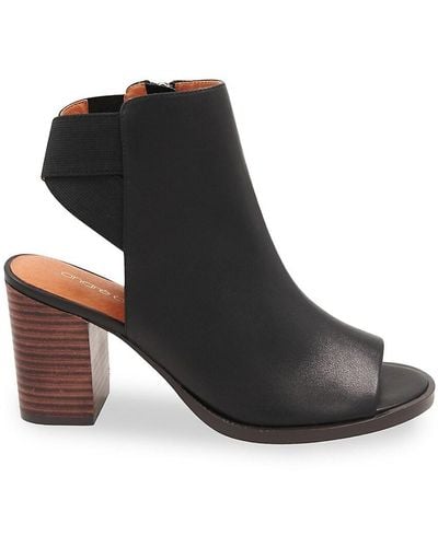Andre Assous Zazie Peep Toe Leather Booties - Black