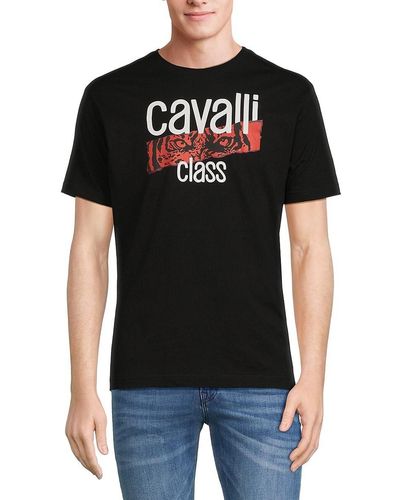 Class Roberto Cavalli Logo Graphic Tee - Black