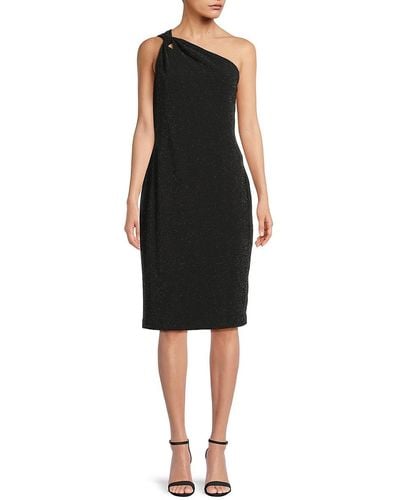 Calvin Klein Glitter One Shoulder Dress - Black